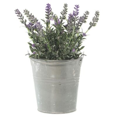 PLANTE ARTIFICIELLE PU AVEC POT MÉTAL ZINC °16X20CM, POT: °11X11CM LL29039