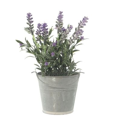 PLANTE ARTIFICIELLE PU AVEC POT MÉTAL ZINC °12X21CM, POT: °8X7CM LL29052