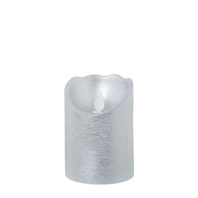 SILVER WAX LED CANDLE, WITH SWITCH °7.5X10CM, BATTERIES: 2XAA NOT INCL LL29438