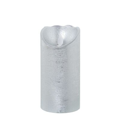 SILVER WAX LED CANDLE, WITH SWITCH °7.5X15CM, BATTERIES: 2XAA NOT INCL LL29441