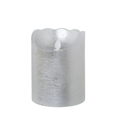 SILVER WAX LED CANDLE, WITH SWITCH _°10X12.5CM, BATTERIES: 2XAA NOT INCL LL29447