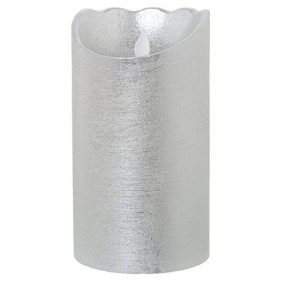 SILVER WAX LED CANDLE, WITH SWITCH °10X17.5CM, BATTERIES: 2XAA NOT INCL LL29450