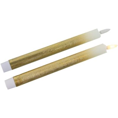 GOLD WAX LED CANDLE WITH SWITCH °2X24CM BATTERIES: 2XAAA NOT INCLUDED LL29454