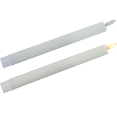 WHITE WAX LED CANDLE WITH SWITCH °2X24CM BATTERIES: 2XAAA NOT INCLUDED LL29456