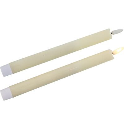 BOUGIE LED EN CIRE CRÈME AVEC INTERRUPTEUR °2X24CM PILES : 2XAAA NON INCLUSES LL29457