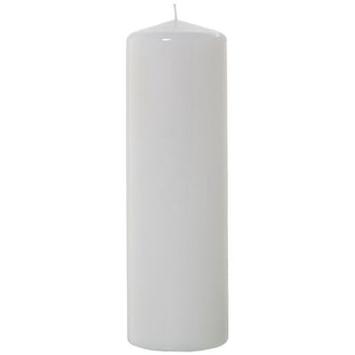 WHITE WAX CANDLE 25 CM °8X25CM, DURATION 125H. APPROX LL29483