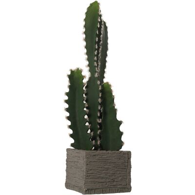 CACTUS ARTIFICIEL AVEC POT EN CIMENT, MATÉRIEL : PU _11X11X44CM, POT : 9,5CM DE HAUT. LL29971