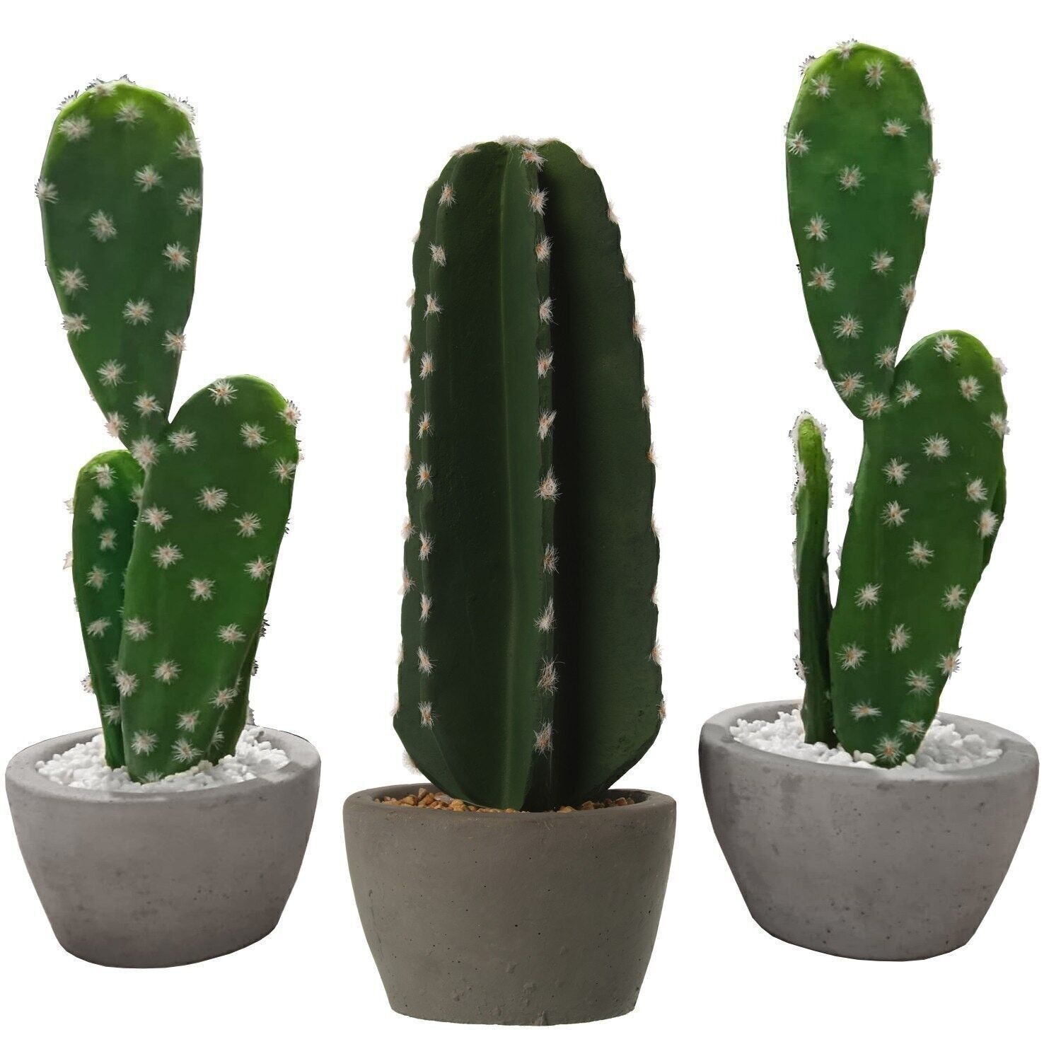 CACTUS ARTIFICIAL C/MACETA CEMENTO, SURT.3 _°13X45CM, MATERIAL: PU LL29981