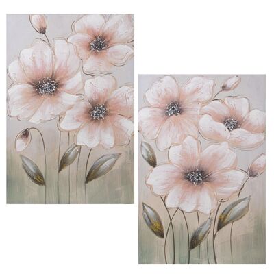 CANVAS PICTURE 60X90CM ASSORTED FLOWERS _60X3X90CM LL34834