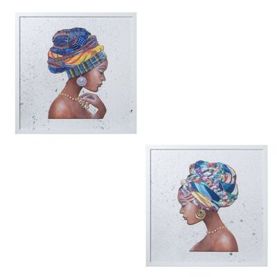 AFRIKANISCHES HOLZBILD FARBEN60X60CM 60X2X60CM LL35636