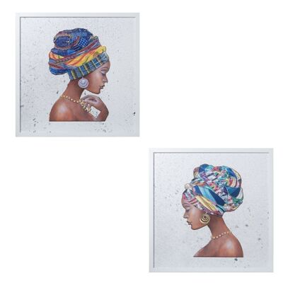 AFRICAN WOOD PICTURE COLORS60X60CM 60X2X60CM LL35636