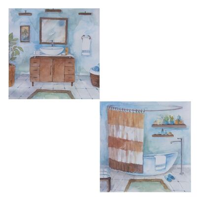 WOODEN BATHROOM ALTARPIECE 30X30CM DECO. BATHROOM ASSORTMENT 30X1.6X30CM, THICKNESS:1CM LL35840