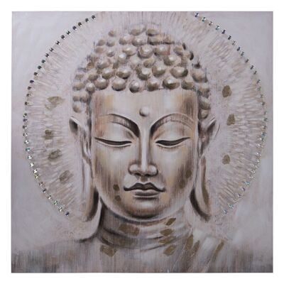 TABLEAU SUR TOILE 100X100CM BOUDDHA AVEC PAILLETTES 100X3X100CM LL36029