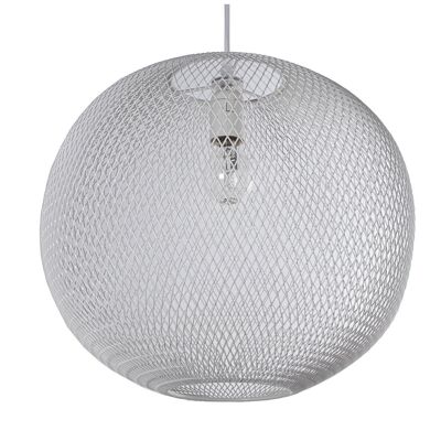METAL CEILING LAMP WITH WHITE GRID, 1XE27, MAX.60W NOT INCLUDED °40X34CM, CABLE:80CM LL36078