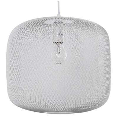 LÁMPARA TECHO METAL REJILLA BLANCO, 1XE27, MAX.60W NO INCLU °34X30CM, CABLE:80CM LL36079