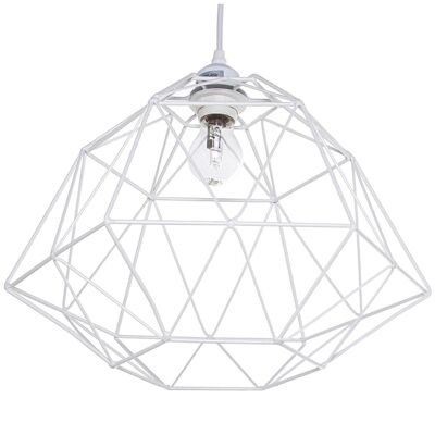 WHITE METAL CEILING LAMP, 1XE25, MAX.60W NOT INCLUDED 40X40X28CM, CABLE:72CM LL36080