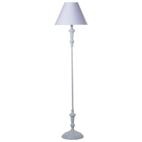 LÁMPARA PIE METAL BLANCO+92270, 1XE27, MAX.60W NO INCLUIDA °38X155CM, BASE:°26X133CM LL36086