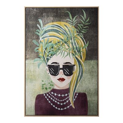 NAIF WOMAN PRINTED CANVAS PICTURE WITH BEECH WOOD FRAME 80X4X120CM LL36238