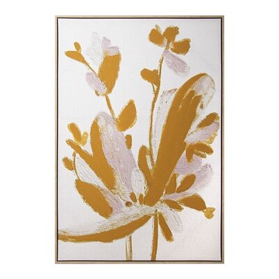 QUADRO TELA STAMPATA FIORE CON CORNICE IN LEGNO DI FAGGIO 80X4X120CM LL36240