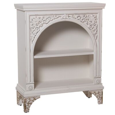 CARVED WOODEN ENTRANCE FURNITURE ANTIQUE WHITE 81X30X100CM LL36403