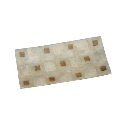 NACRE CENTER 20X10CM SQUARENATURAL/TAN 20X10X1CM LL37363