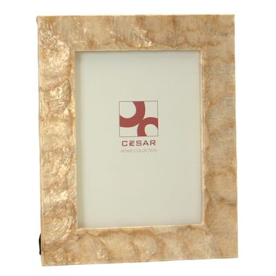 PORTE PHOTO NACRE 15X20CM GRILLÉE _EXT:22X27.5X1CM LL37437