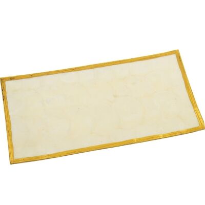 PERLMUTT-TABLETT 40X20 NATURLACKIERTER GOLDRAND _40X20X1,5CM LL38635