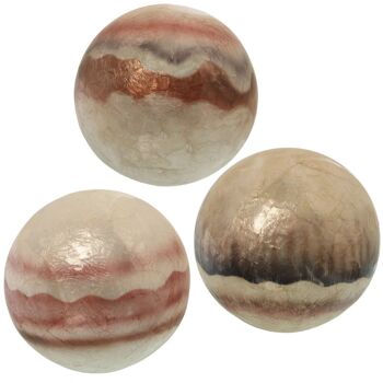 BOULE DÉCO NACAR. VAGUES ROSE ASSORTIES _°10CM LL38979