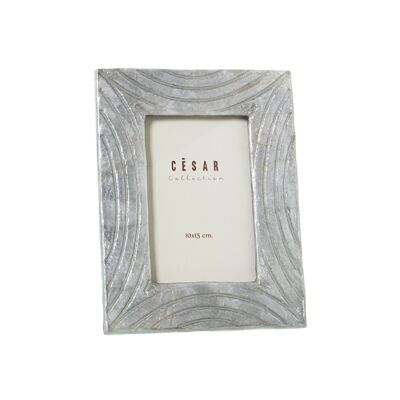 PHOTO FRAME NACRE 10X15CM GRAY RELIEF LL39009