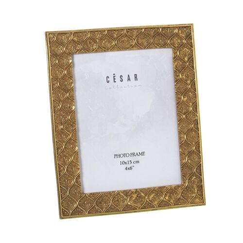 PORTAFOTO RESINA 10X15CM DORADO EXT:16X1,5X20,5CM LL39130