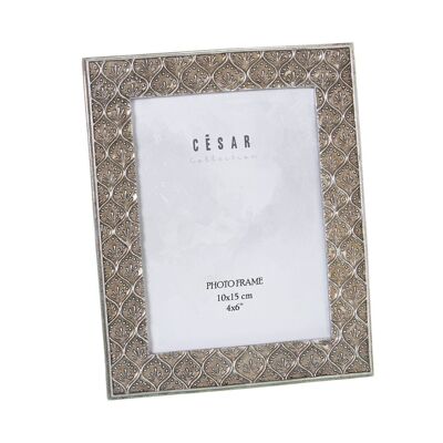 PORTA FOTO IN RESINA 10X15CM ARGENTO EST.16X1.5X20.5CMLL39133