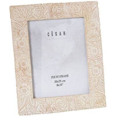 RESIN PHOTO FRAME 20X25CM AGED WHITE EXT:27X2X32CM LL39141