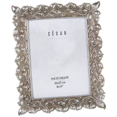 PORTA FOTO IN RESINA 20X25CM ARGENTO EST:25.8X1.7X31CM LL39151