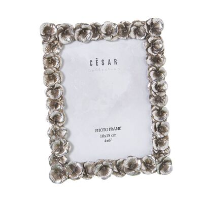 PORTA FOTO IN RESINA 10X15CM ARGENTO EST:15.2X1.8X20.5CM LL39173