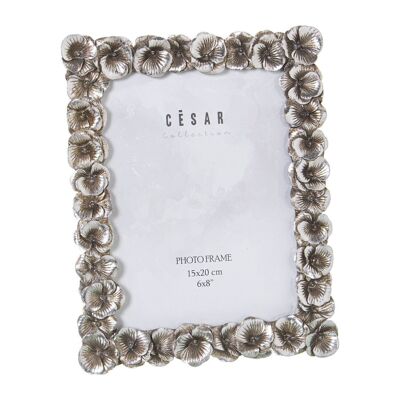 RESIN PHOTO HOLDER 15X20CM SILVER EXT:20X1.8X24CM LL39174