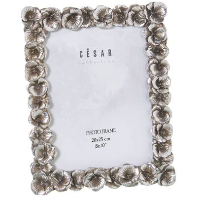 PORTE PHOTO RÉSINE 20X25CM ARGENT EXT:25X1.8X29CM LL39175