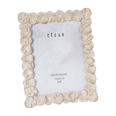 PORTE PHOTO RÉSINE 15X20CM BLANC VIEILLI EXT:20X1.8X24CM LL39177