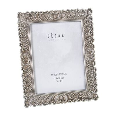 RESIN PHOTO HOLDER 15X20CM SILVER EXT:21X1.8X26CM LL39210