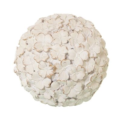 BOULE RÉSINE BLANCHE ANTIQUE °9.5CM LL39231