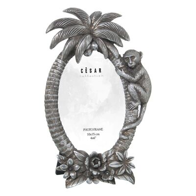 OVAL RESIN PHOTO HOLDER 10X15CM SILVER EXT:14.5X2.5X24CM LL39247