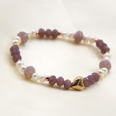 Bracelet Bente shiny purple pearl
