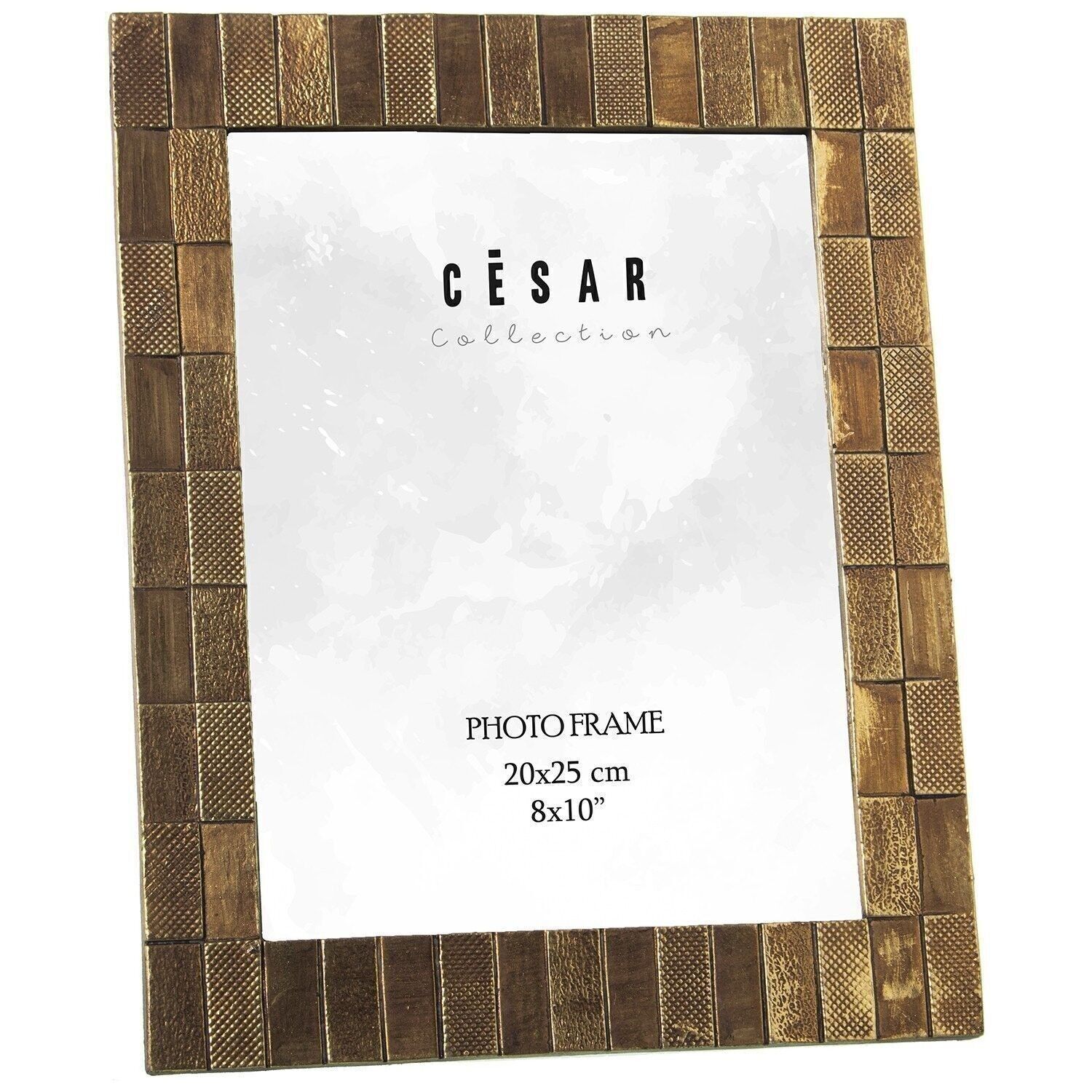 FOTOHALTER AUS HARZ 20X25CM GOLD EXT:24,5X1,5X30CM LL39286