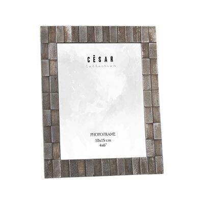 RESIN PHOTO HOLDER 10X15CM SILVER EXT:14.5X1.5X20CM LL39287