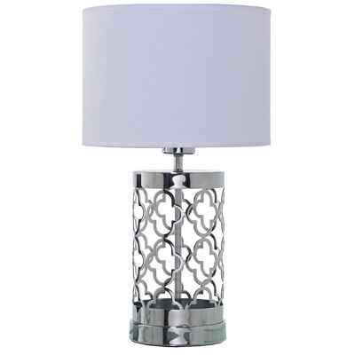 SILVER METAL TABLE LAMP, 1XE27, MAX.40W NOT INCLUDED °25X44CM, BASE:°13X30CM LL39890