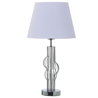 SILVER METAL TABLE LAMP+92205, 1XE27,MAX.40W NO IN °30X57CM, BASE:°12X38CM LL39894