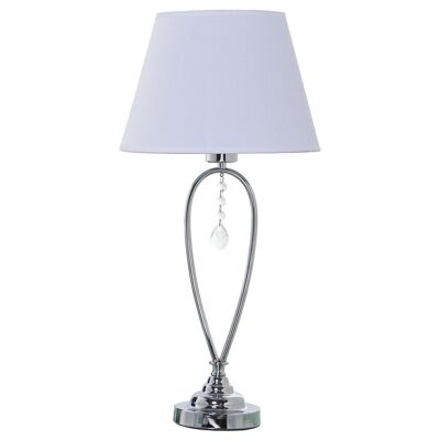 LAMPE DE TABLE EN MÉTAL ARGENT+92280, 1XE27,MAX.40W NON IN °28X57CM, BASE:°12X41CM LL39898