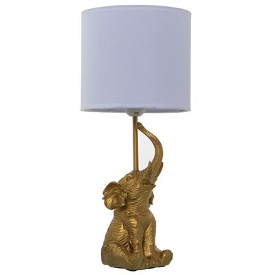 LÁMPARA SOBREMESA RESINA ELFANTE DORADO,1XE27,MAX.40W NO IN °20X46CM LL39904
