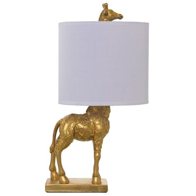 LÁMPARA SOBREMESA RESINA JIRAFA DORADO,1XE27,MAX40W NO INCL 23X20X42CM, BASE:14X8X23CM LL39905