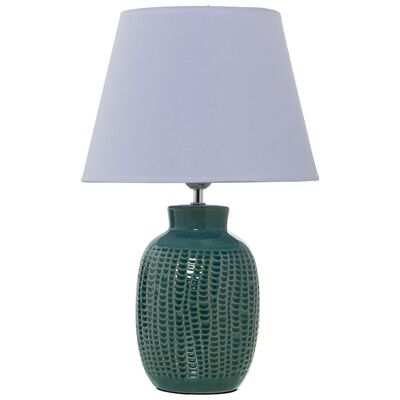 TURQUOISE CERAMIC TABLE LAMP+92205,1XE27,MAX.40W NO °30X47CM, BASE: °15X30CM LL39912