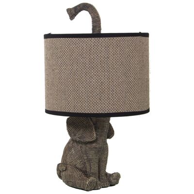 ELEPHANT RESIN TABLE LAMP WITH LINEN SHADE, 1XE27, MAX.4 °30X37CM LL39918